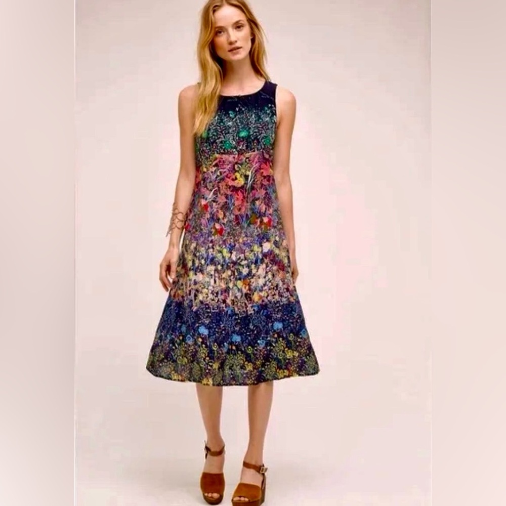 Maeve Larkspur Silk Midi Dress size 0